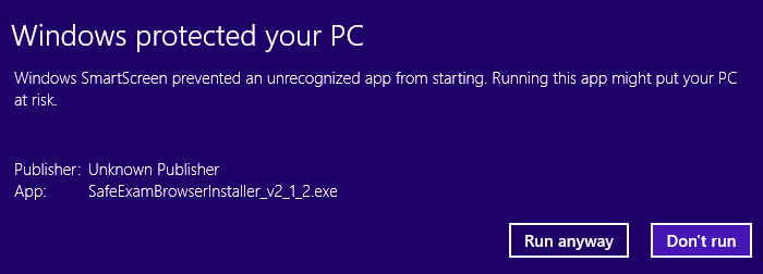 Windows SmartScreen Run Anyway
